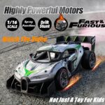 Early Reaction Develpment Metal RC Cars With Spray & Light: Sport Racing Hobby Remote Control Car-Silver