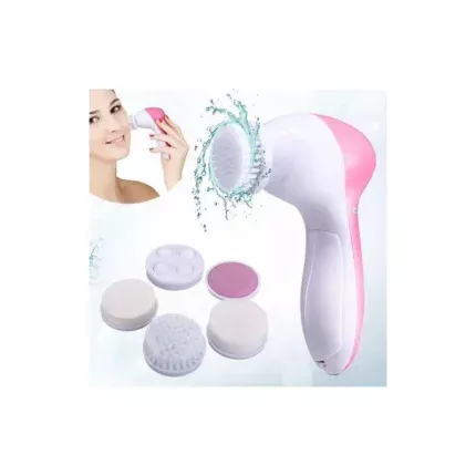 5-in-1 Facial Cleansing & Massage Brush – Exfoliating Beauty Tool with 5 Heads, Battery Powered